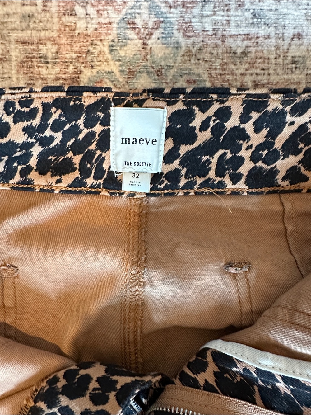 Maeve Leopard-Print Colette High Rise Wide Leg Jeans - Picture 2 of 4